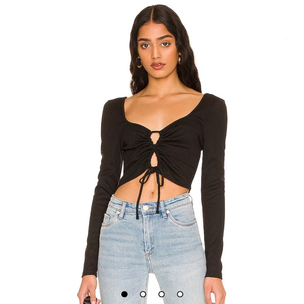 Darling Top in Black Lace Up Front